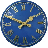 Widnes Outdoor Clock Service blue dial